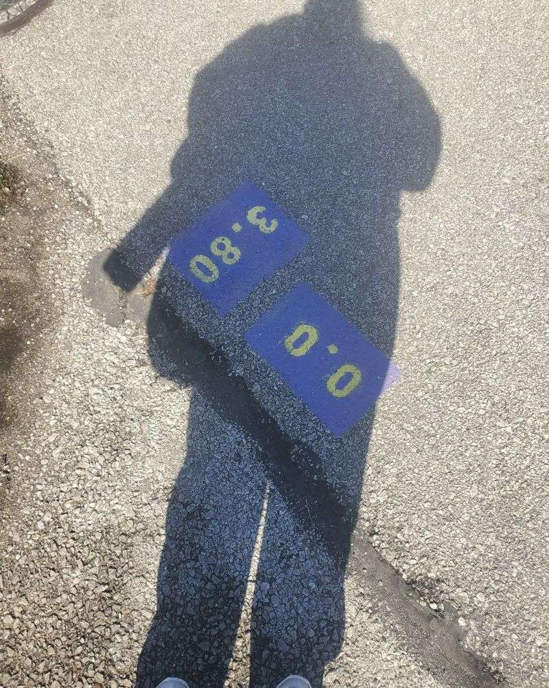 Numbers Painted Right on the Pavement