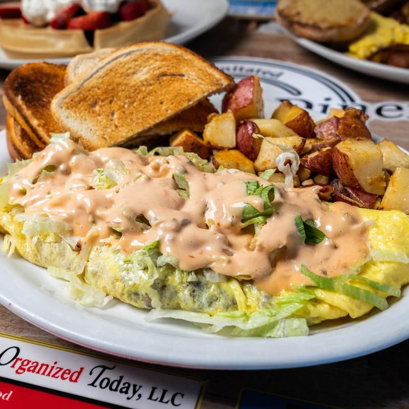 Omelets, Home Fries and Thick-Cut Bacon Omelets, Home Fries and Thick-Cut Bacon