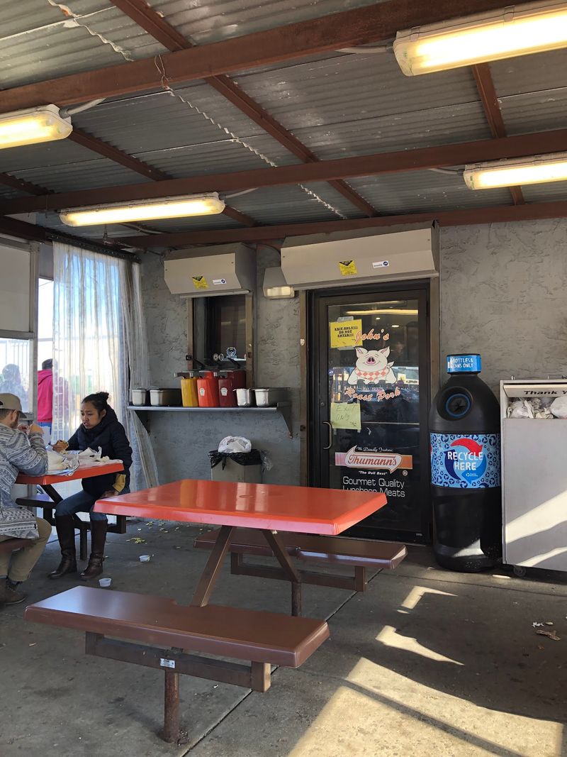 Outdoor Tables and a Mixed Crowd