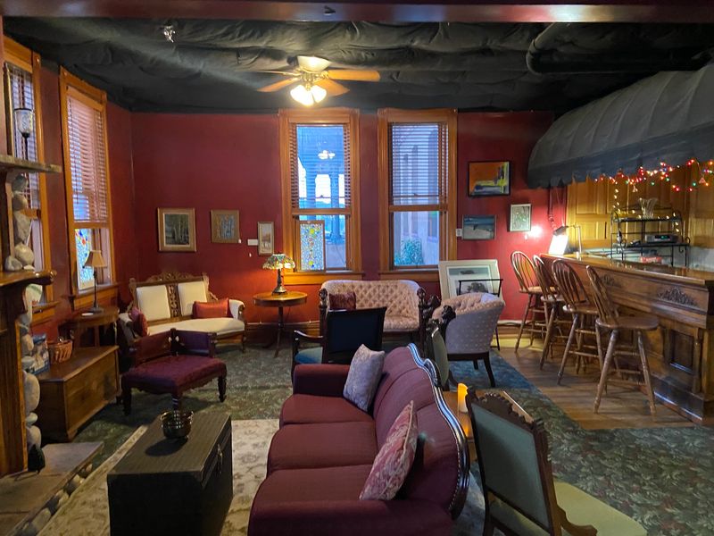 Pool Table and Fireplace Parlor