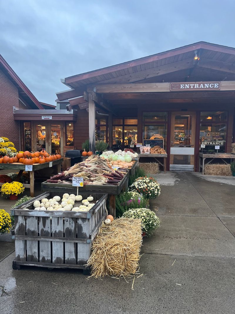 Pumpkins, Mums, and Cornstalks Out Front