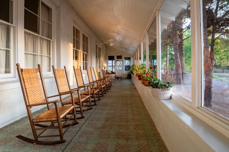 Rocking Chairs, a Solarium, and a Shady Courtyard