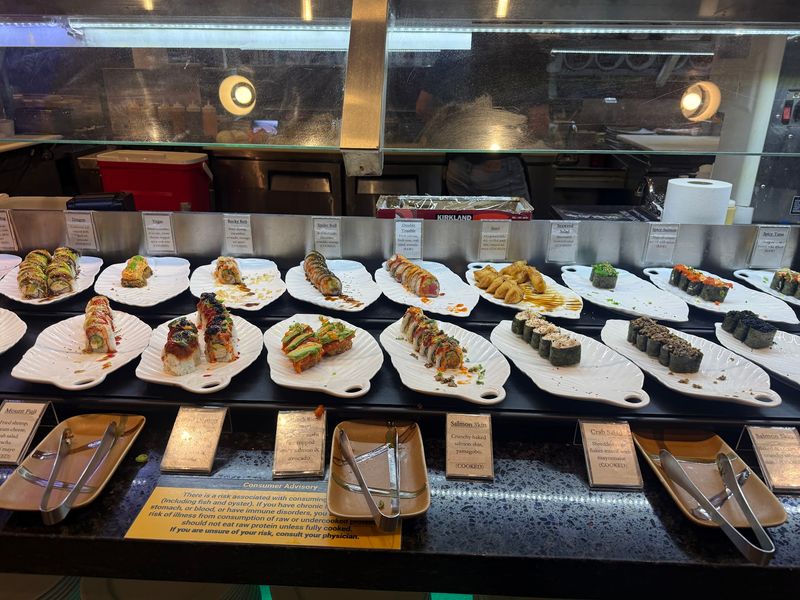 Rows of Rolls at the Sushi Bar