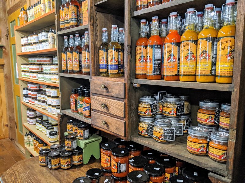 Shelves Packed With Local Pantry Goods