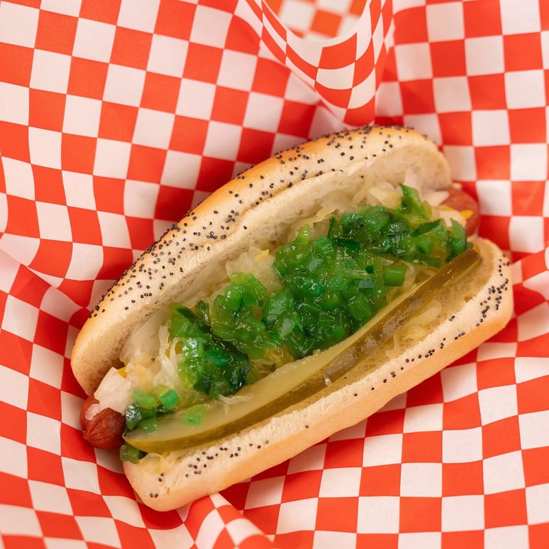 Vienna Beef and a Hall of Fame Badge Vienna Beef and a Hall of Fame Badge
