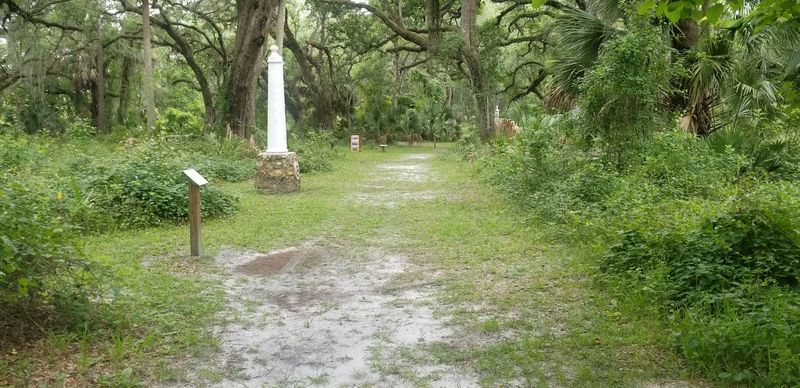 White Markers Along the Battlefield Trail