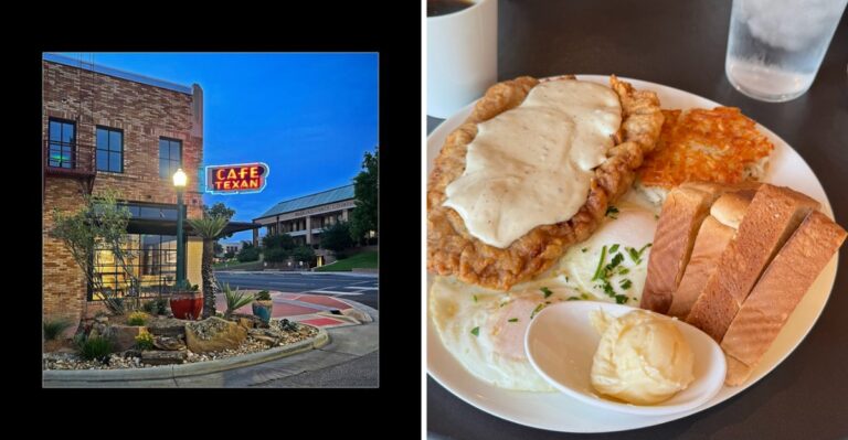 Old Photos Line The Walls At Cafe Texan In Huntsville, Serving Plate Lunches Since 1936