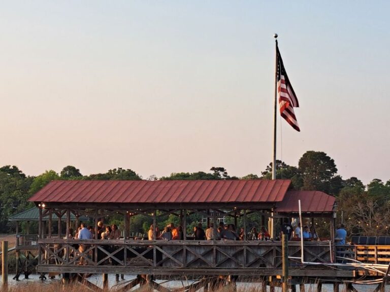 Fried Shrimp Platters At Shem Creek Bar & Grill Taste Best With Boats Docking Beside You
