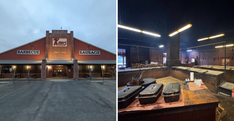 Weekend Lines Wrap Around Kreuz Market’s Old Brick Pit Room In Lockhart, Texas