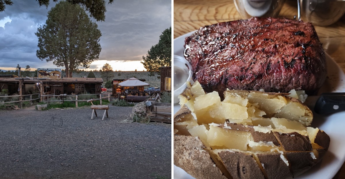 This Rustic Cowboy Dinner Stop Sits Far Down A Lonely Oregon Forest Road, And Its Giant Steaks Are Worth The Drive
