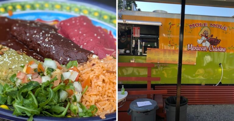 This Beloved Portland, Oregon Food Cart Serves Three-Mole Enchiladas Worth Going Out Of Your Way For
