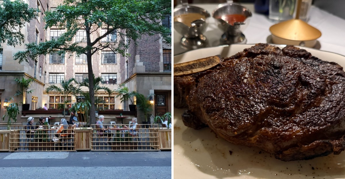 This New York Steakhouse And Bar Serves Ribeyes To Live Piano Music In A Leafy Dining Room
