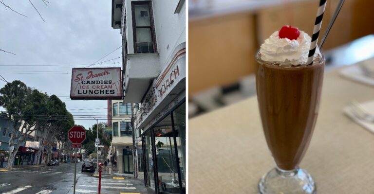 Since 1918, This Corner Soda Fountain In San Francisco, California, Has Served Milkshakes Beside A Vintage Candy Counter